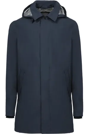 HERNO Homme, Manteaux, Bleu, Taille: L Manteau Trois-Quarts Bleu