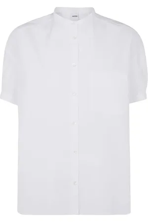 Aspesi Femme, Blouses et Chemises, Blanc, Taille: 36 FR Chemise Boutonnée à Col Montant