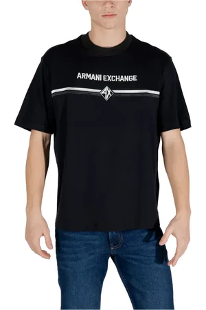 Armani Exchange Homme, Tops, Bleu, Taille: S T-shirt rond en coton bleu