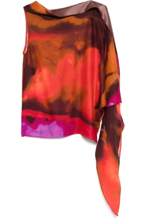 GIANLUCA CAPANNOLO Femme, Blouses et Chemises, Multicolore, Taille: 36 FR Robe Sans Manches Rose Fuchsia Drapée