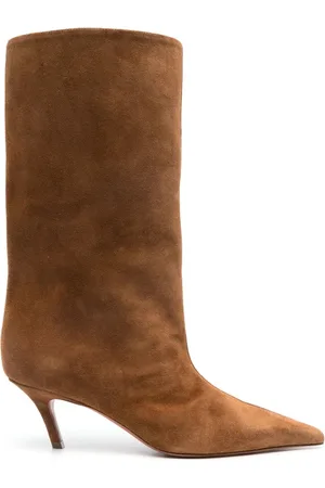 Amina Muaddi Femme, Chaussures, Brun, Taille: 39 1/2 EU Bottines Fiona