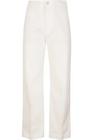 Ralph Lauren Femme, Jeans, Blanc, Taille: 38 FR Pantalon Chino Jambe Large