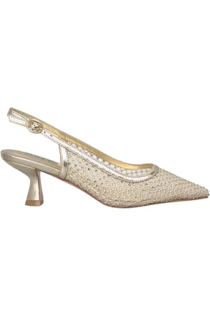 Alma en Pena Femme, Chaussures, Jaune, Taille: 41 EU Escarpins à talons en résille scintillante