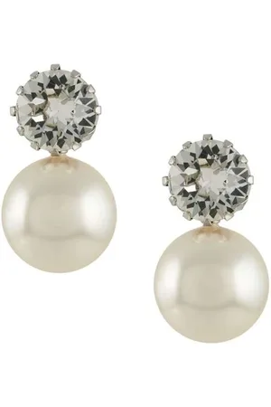 Jennifer Behr Femme, Accessoires, Gris, Taille: ONE Size Boucles Papillon Perle Cristal