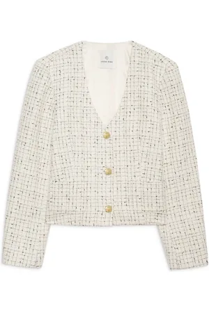 ANINE BING Femme, Vestes, Blanc, Taille: 38 FR Veste en Tweed - Crème et Noir