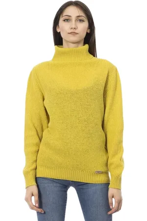 BALDININI Femme, Pulls, Jaune, Taille: 38 FR Pull Col Roulé Jaune Luxueux