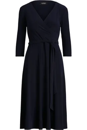 Ralph Lauren Femme, Robes, Bleu, Taille: 44 FR Robe Jersey Marine Froncée