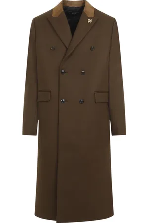 AMIRI Homme, Manteaux, Brun, Taille: M Manteau double-boutonnage en laine marron foncé