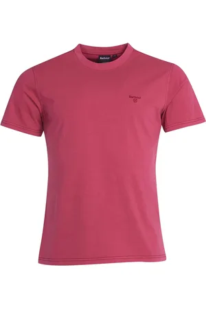 Barbour Homme, Tops, Rose, Taille: L T-shirt teint avec broderie