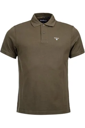 Barbour Homme, Tops, Vert, Taille: M Polo Piqué avec Détails Tartan