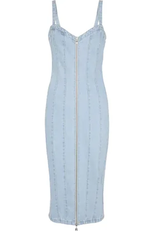 ROTATE Femme, Robes, Bleu, Taille: 36 FR Robe moulante en denim Kayla