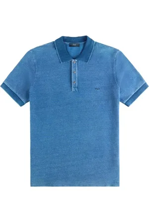 FAY Homme, Tops, Bleu, Taille: M Polo en Coton Bleu Coupe Regular