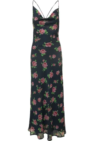 ROTATE Femme, Robes, Multicolore, Taille: 36 FR Robe Maxi Imprimée Roses