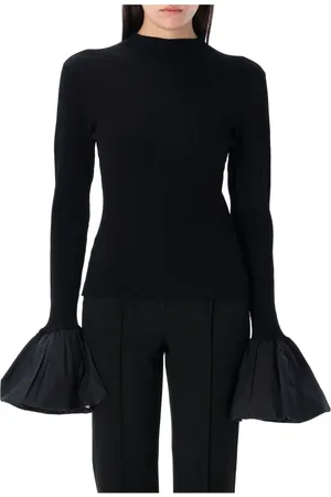 ROTATE Femme, Pulls, Noir, Taille: 36 FR Robe Tricotée à Col Montant
