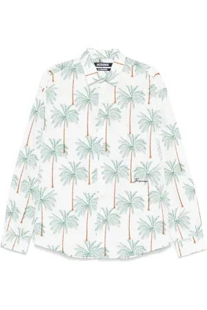 Jacquemus Homme, Chemises, Blanc, Taille: L Chemise à Imprimé Graphique et Boutons