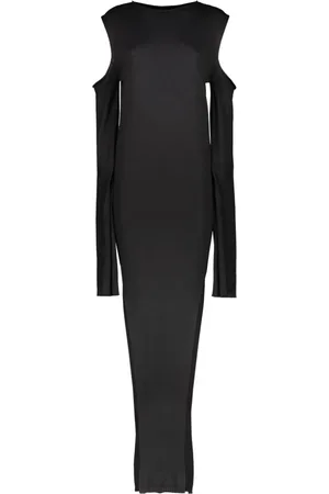 Rick Owens Femme, Robes, Noir, Taille: 40 FR Maxi Robe en Tricot avec Manches Cape