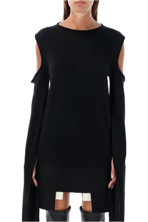 Rick Owens Femme, Robes, Noir, Taille: 40 FR Robe Tricot Manches Cape
