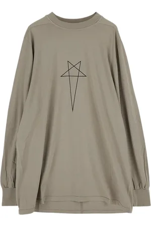Rick Owens Homme, Tops, Vert, Taille: L T-shirt à Manches Longues
