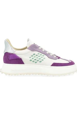 BE POSITIVE Femme, Chaussures, Violet, Taille: 37 EU Baskets en Cuir Blanc et Violet Cuprace Wing