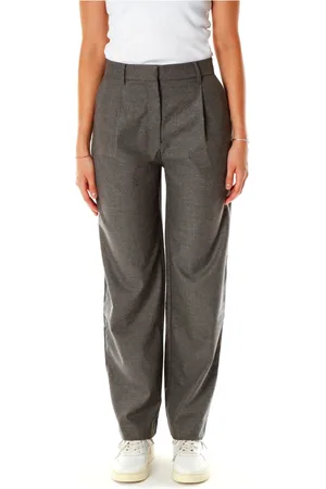 Samsøe Samsøe Femme, Pantalons, Gris, Taille: 40 FR Pantalon Droit Taille Haute