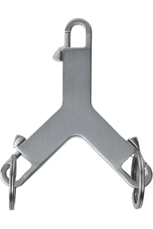 Rick Owens Homme, Accessoires, Gris, Taille: ONE Size Porte-clés avec gravure de logo