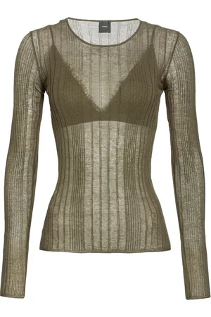Pinko Femme, Pulls, Vert, Taille: 36 FR Maille Crêpe Transparente