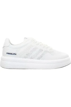 FESSURA Femme, Chaussures, Blanc, Taille: 39 EU Baskets Blancs en Lycra avec Semelle en Mousse