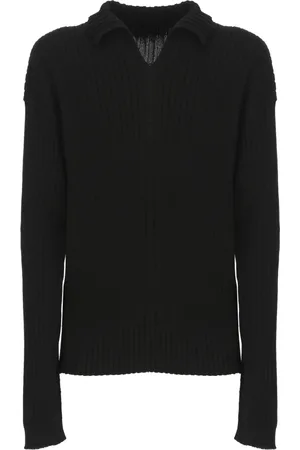 Rick Owens Homme, Pulls, Noir, Taille: L Pull en Coton Noir