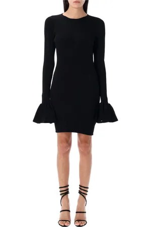 ROTATE Femme, Robes, Noir, Taille: 38 FR Mini-robe en maille à découpes