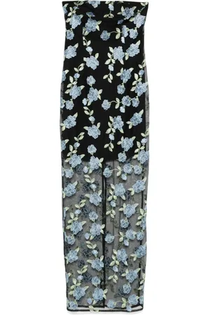ROTATE Femme, Robes, Multicolore, Taille: 40 FR Robe bustier noire avec fente arrière