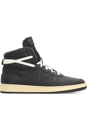 Rhude Homme, Chaussures, Noir, Taille: 40 EU Baskets Hautes Vintage en Cuir