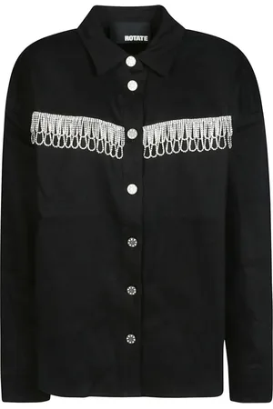 ROTATE Femme, Blouses et Chemises, Noir, Taille: 36 FR Chemise en Twill