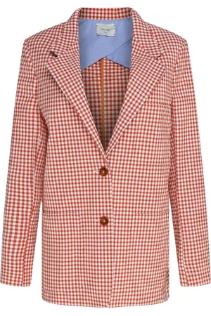 ALYSI Femme, Vestes, Rose, Taille: 40 FR Blazer Carreaux Brique Rouge
