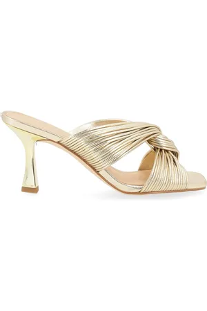 Michael Kors Femme, Chaussures, Jaune, Taille: 39 EU Sandalette Or Pâle Modèle Alessia