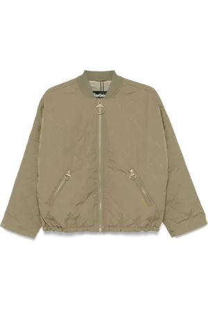 Barbour Femme, Vestes, Vert, Taille: 36 FR Bomber vert avec poches zippées
