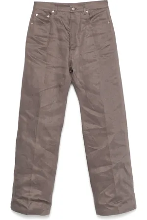 Rick Owens Homme, Pantalons, Gris, Taille: W31 Jean Moderne en Lin à Jambes Larges