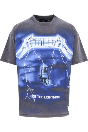 Represent Homme, Tops, Gris, Taille: XL T-Shirt Metallica Imprimé Coton Chanvre
