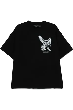 Represent Homme, Tops, Noir, Taille: S T-shirt Élégance en Mouvement