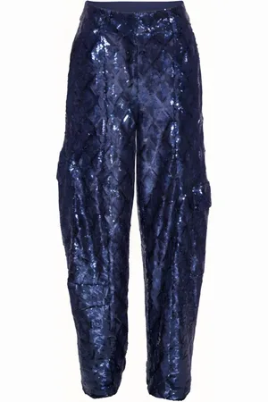 ROTATE Femme, Pantalons, Bleu, Taille: 40 FR Pantalon Fuselé Jambe Douce