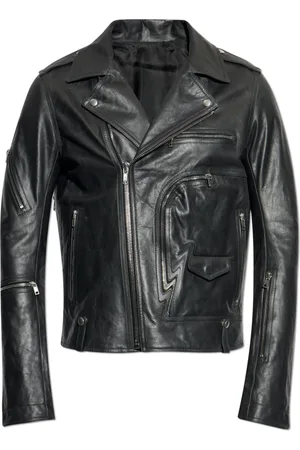 Rick Owens Homme, Vestes, Noir, Taille: XL Veste en cuir Bauhaus Stooges