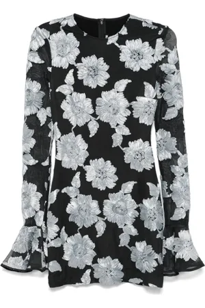 ROTATE Femme, Robes, Multicolore, Taille: 40 FR Mini-robe florale gris anthracite