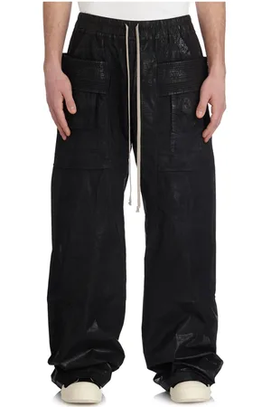 Rick Owens Homme, Pantalons, Noir, Taille: M Pantalon Large Cargo à Cordon