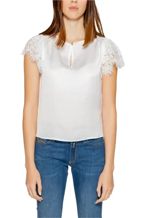 Guess Femme, Blouses et Chemises, Blanc, Taille: 36 FR Chemise à Manches Courtes