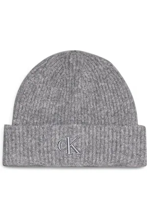 Calvin Klein Femme, Accessoires, Gris, Taille: ONE Size Chunky Tricot Logo Casquette