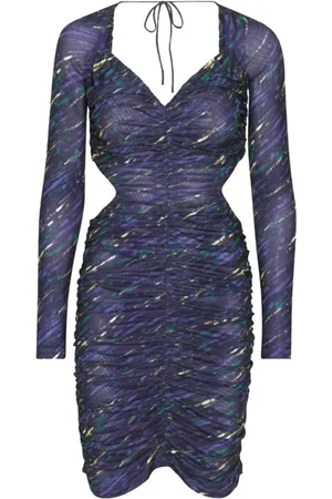 ROTATE Femme, Robes, Bleu, Taille: 38 FR Robe en maille imprimée