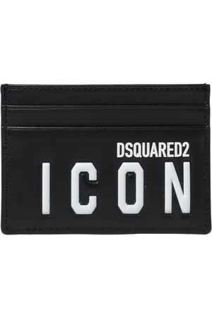 Dsquared2 Homme, Accessoires, Noir, Taille: ONE Size Portefeuille Slim en Cuir pour Cartes de Crédit