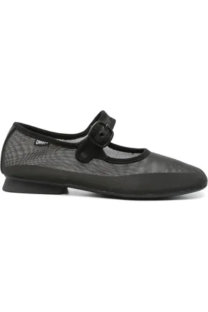 Camper Femme, Chaussures, Noir, Taille: 36 EU Chaussures Plates à Boucle Latérale en Maille Noire