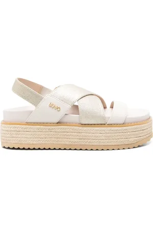 Liu Jo Femme, Chaussures, , Taille: 40 EU Sandales Slingback Dorées avec Semelle Flatform
