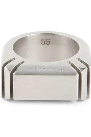 Rick Owens Homme, Accessoires, Gris, Taille: 54 MM Bague Biseautée Cut