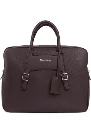 santoni Unisex, Sacs, Brun, Taille: ONE Size Sac Bandoulière en Cuir Martelé